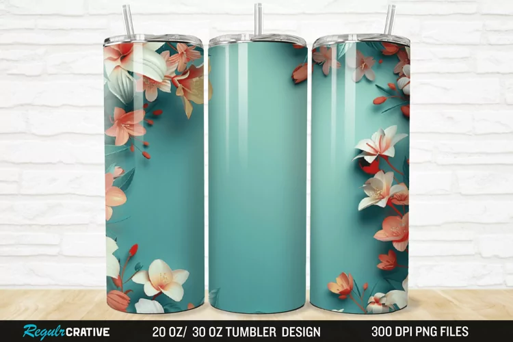 3D Jasmine Floral 20/30oz Skinny Tumbler