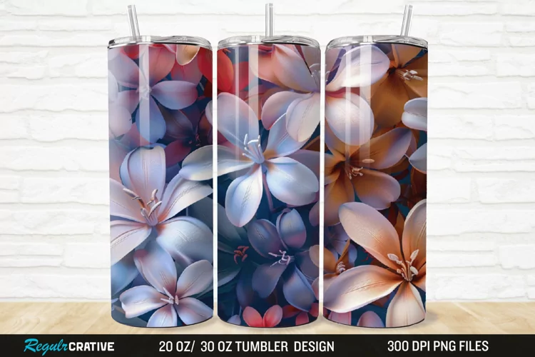 3D Jasmine Floral 20/30oz Skinny Tumbler