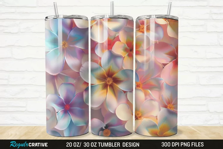 3D Jasmine Floral 20/30oz Skinny Tumbler
