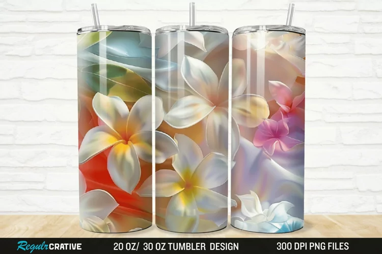 3D Jasmine Floral 20/30oz Skinny Tumbler