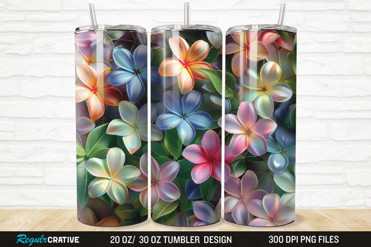 3D Jasmine Floral 20/30oz Skinny Tumbler example image 1