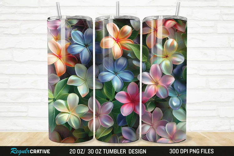 3D Jasmine Floral 20/30oz Skinny Tumbler
