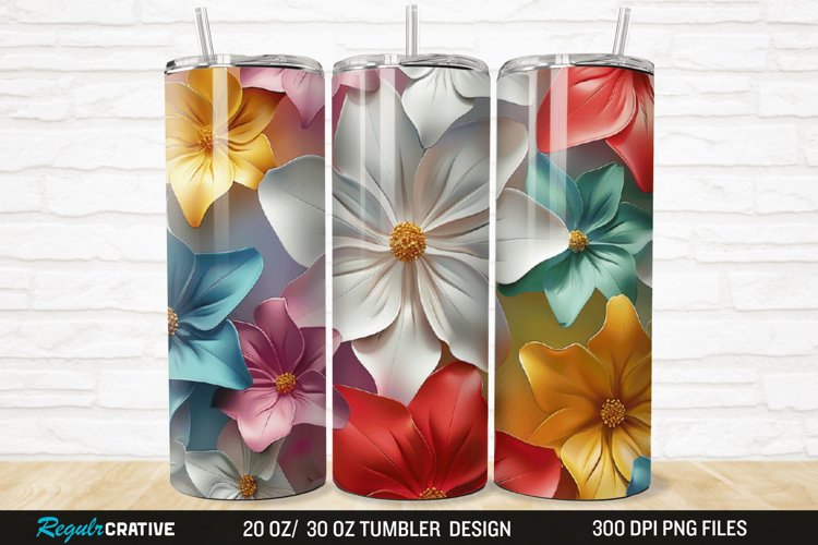 3D Jasmine Floral 20/30oz Skinny Tumbler