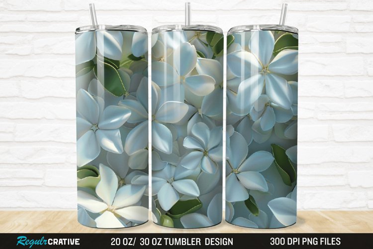 3D Jasmine Floral 20/30oz Skinny Tumbler example image 1