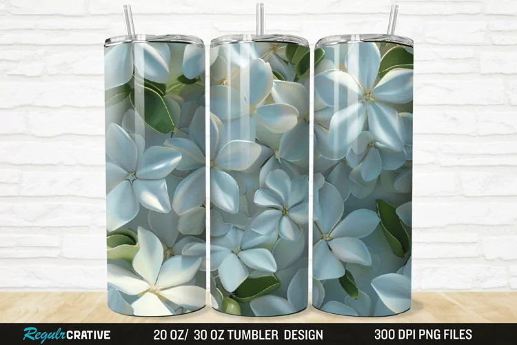 3D Jasmine Floral 20/30oz Skinny Tumbler