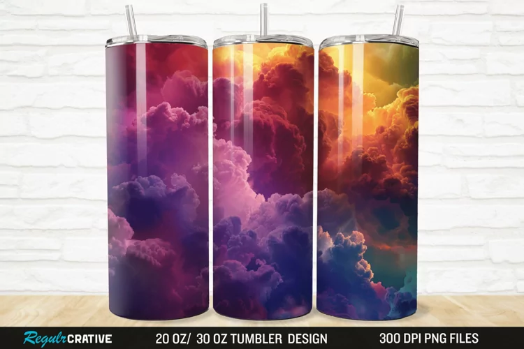 3D Colorful Cloud 20/30oz Skinny Tumbler