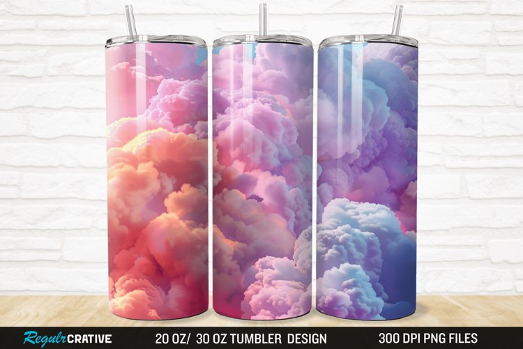 3D Colorful Cloud 20/30oz Skinny Tumbler