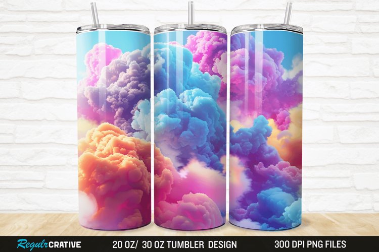 3D Colorful Cloud 20/30oz Skinny Tumbler