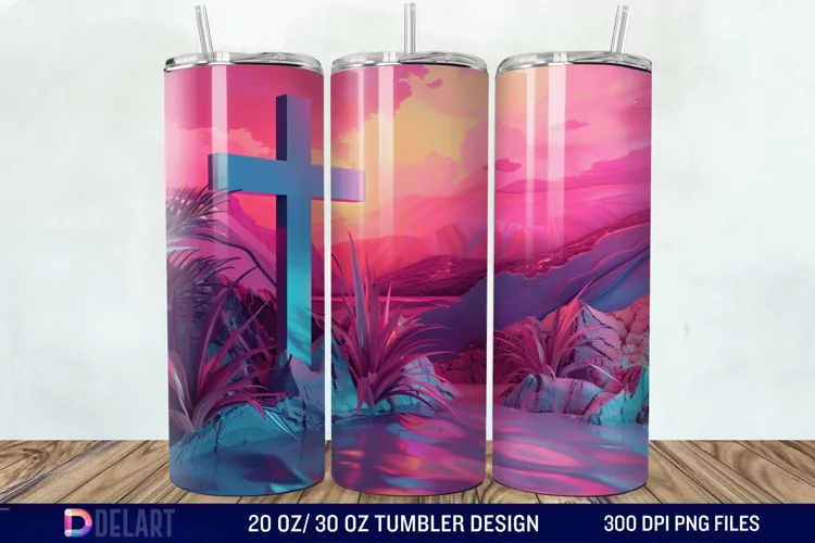 3D Colorful He is Risen Christian Tumbler Wrap