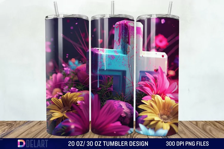 3D Colorful He is Risen Christian Tumbler Wrap