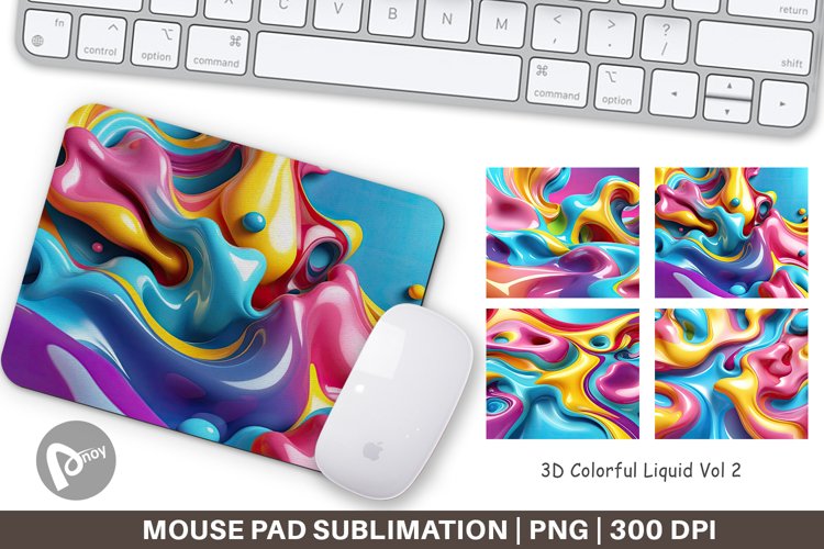 Mouse Pad 3D Colorful Liquid example image 1