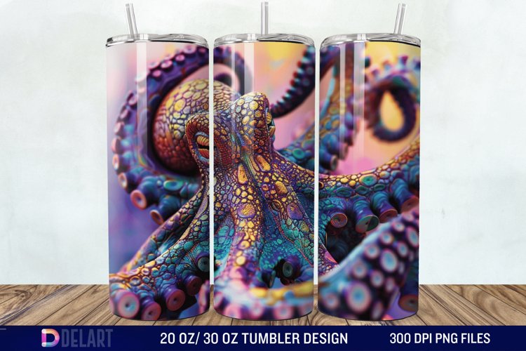 3D Colorful Octopus Tumbler Wrap example image 1