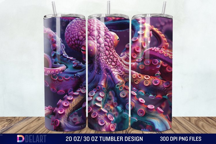 3D Colorful Octopus Tumbler Wrap example image 1