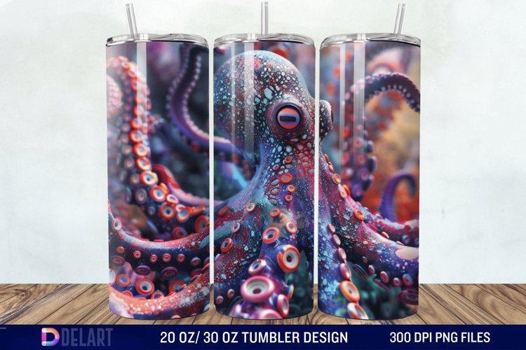 3D Colorful Octopus Tumbler Wrap example image 1