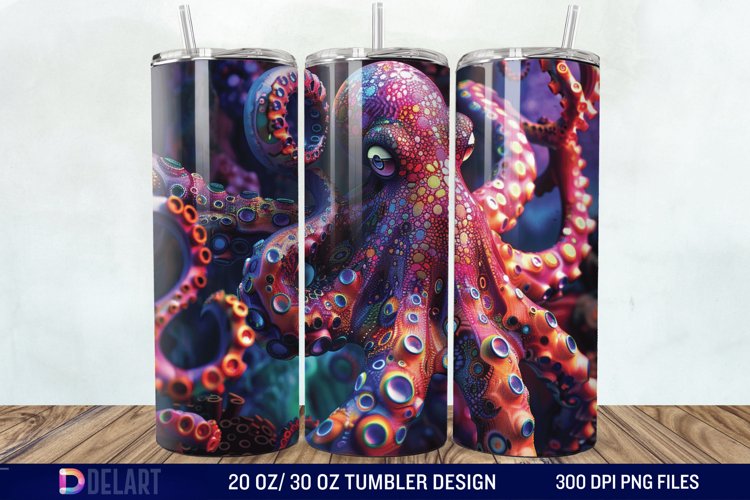 3D Colorful Octopus Tumbler Wrap example image 1