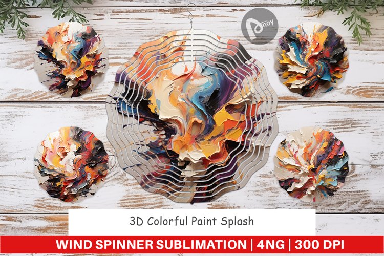 Wind Spinner 3D Paint Splashes