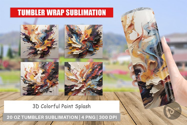 Tumbler Wrap 3D Paint Splashes