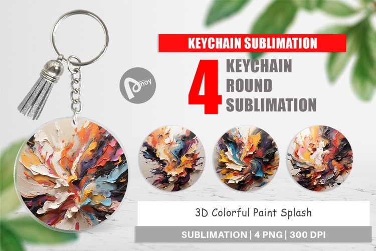 Keychain 3D Paint Splashes