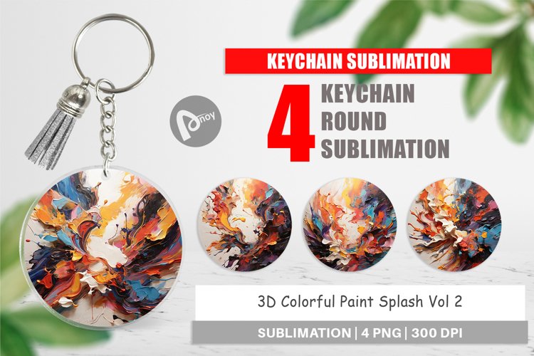 Keychain 3D Paint Splashes