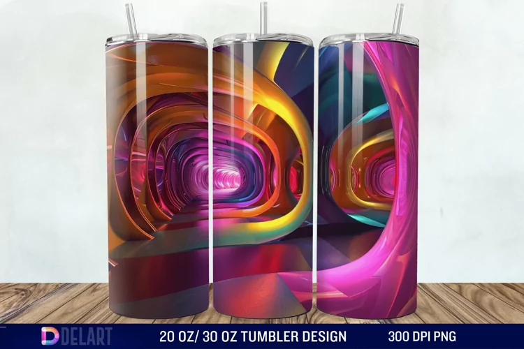 3D colorful Tumbler Wrap