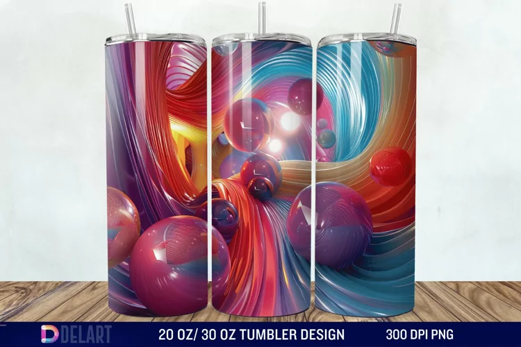 3D colorful Tumbler Wrap