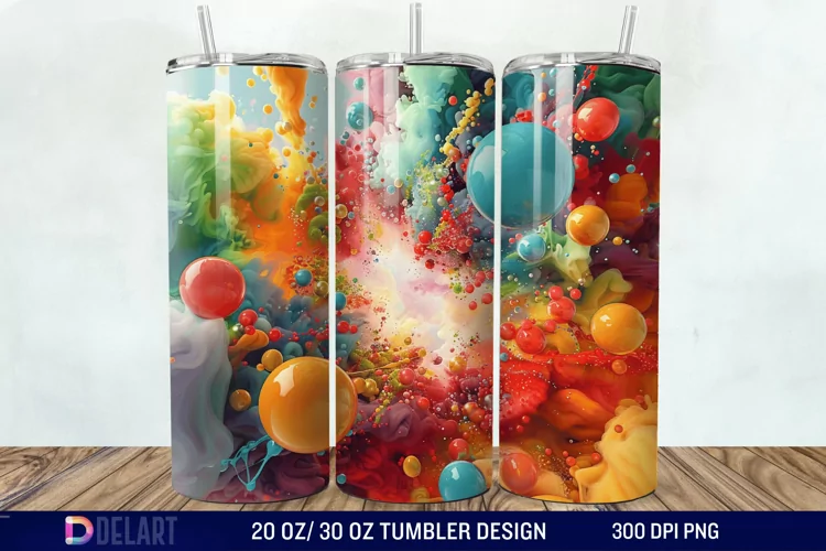 3D colorful Tumbler Wrap