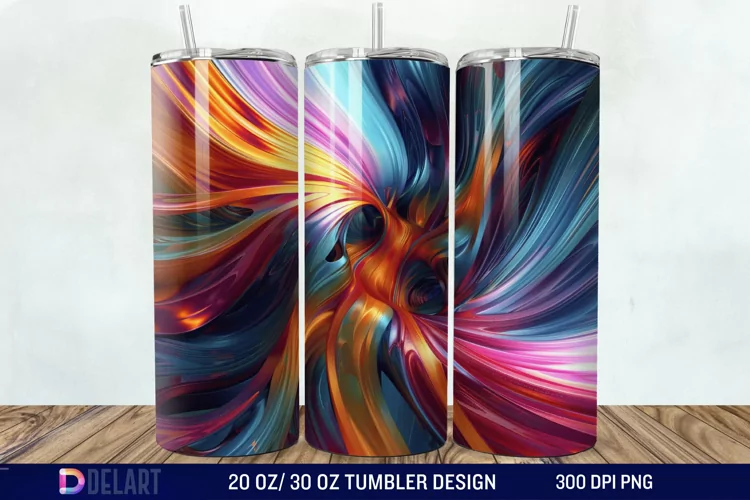 3D colorful Tumbler Wrap