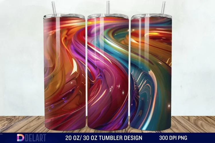 3D colorful Tumbler Wrap