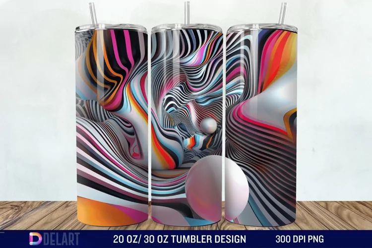 3D colorful Tumbler Wrap
