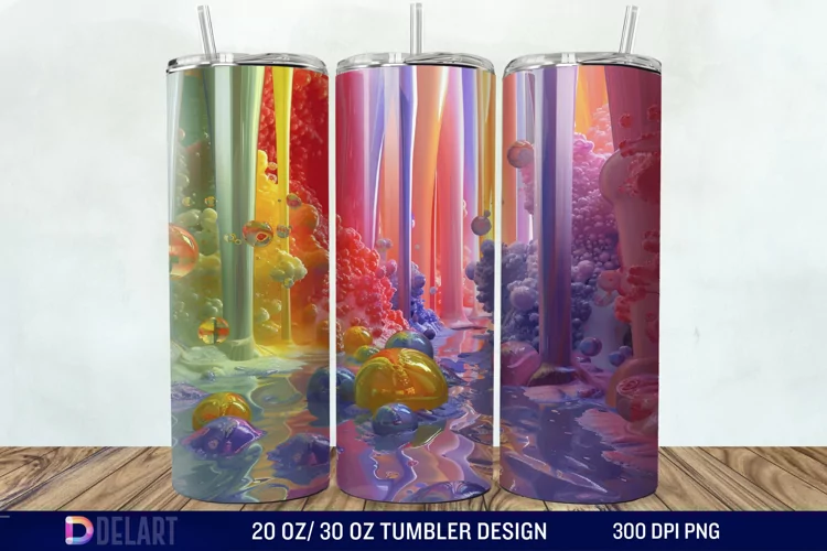 3D colorful Tumbler Wrap