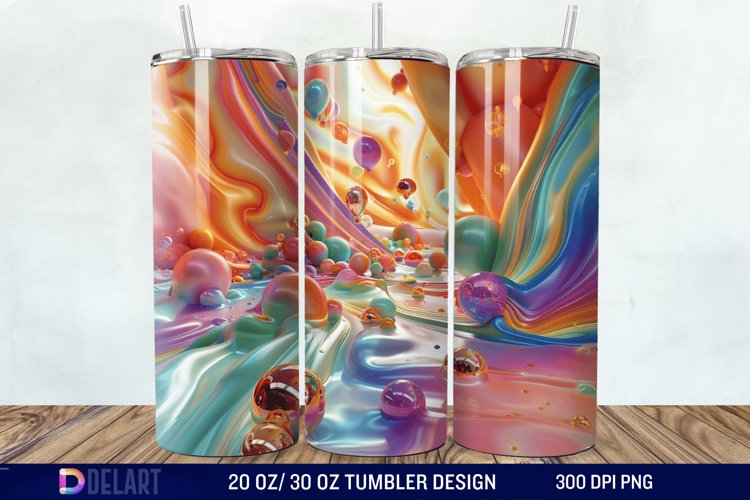 3D colorful Tumbler Wrap example image 1