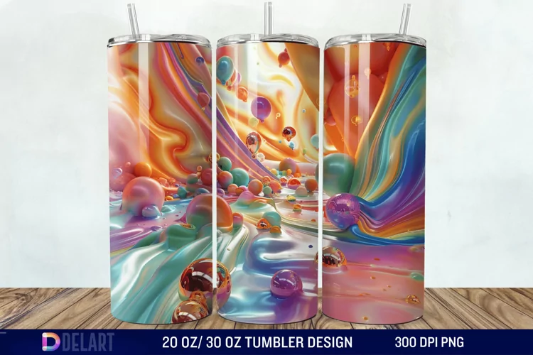 3D colorful Tumbler Wrap