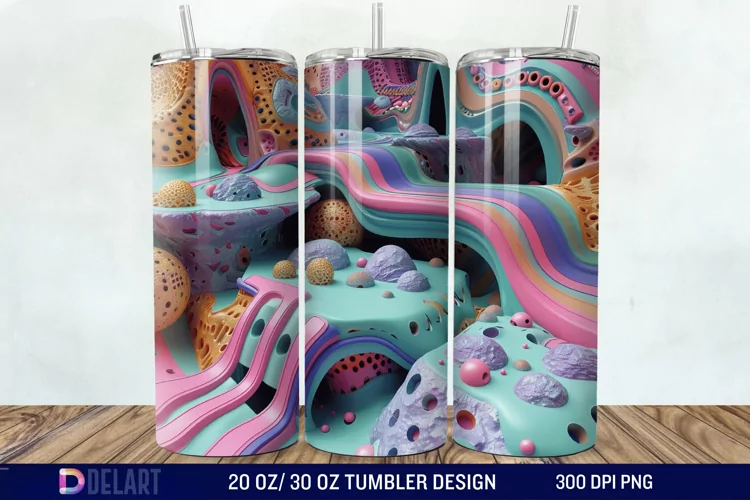 3D colorful Tumbler Wrap
