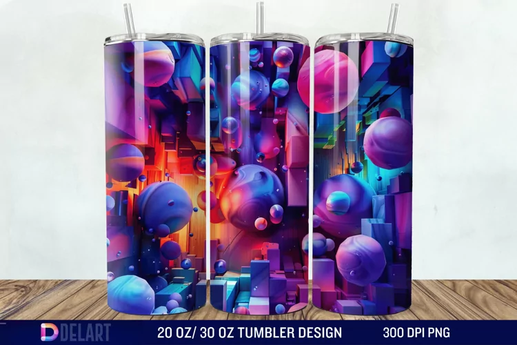 3D colorful Tumbler Wrap