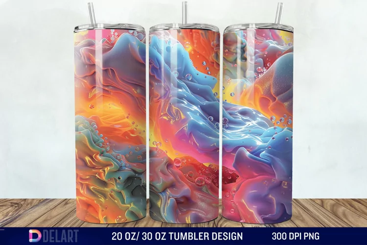 3D colorful Tumbler Wrap
