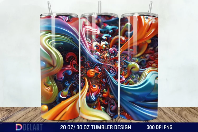 3D colorful Tumbler Wrap