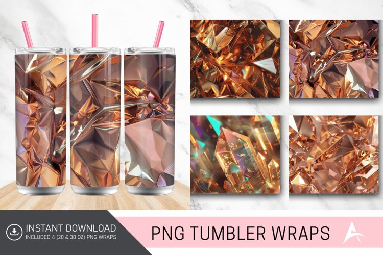 3D Copper Bronze Holographic Crystal Tumbler Wrap example image 1