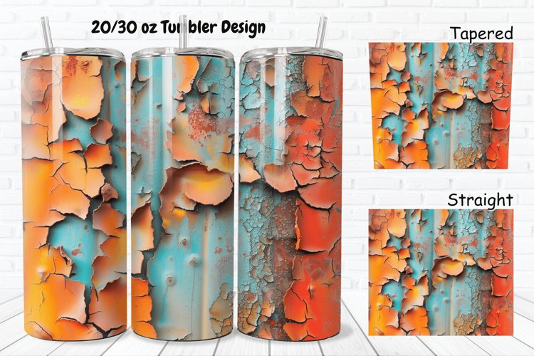 3D Corroded Metal Rust 20/30oz Skinny Tumbler example image 1