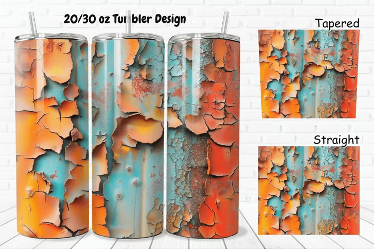 3D Corroded Metal Rust 20/30oz Skinny Tumbler