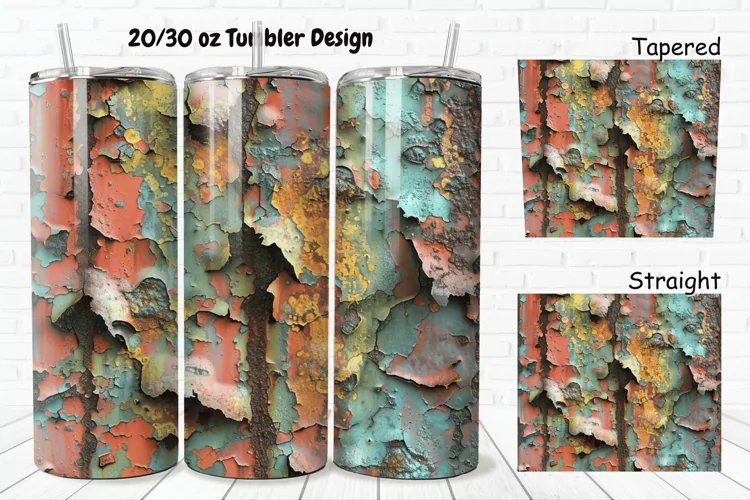 3D Corroded Metal Rust 20/30oz Skinny Tumbler