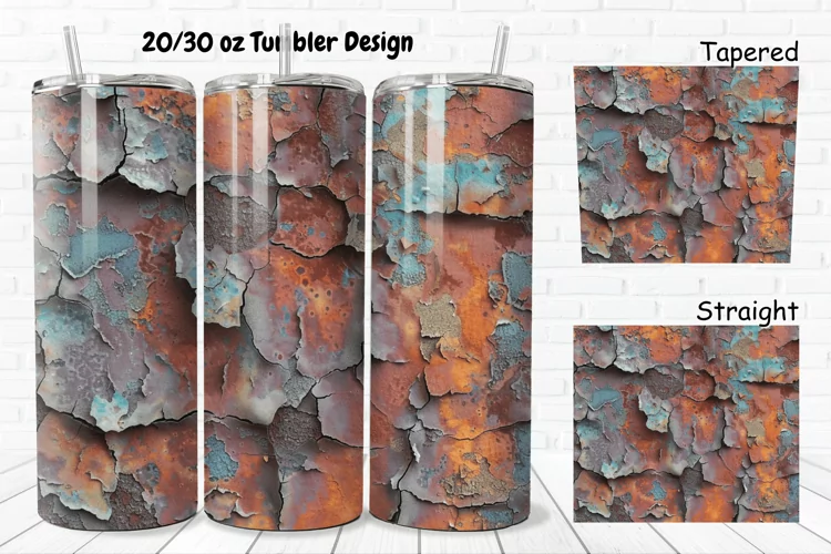 3D Corroded Metal Rust 20/30oz Skinny Tumbler
