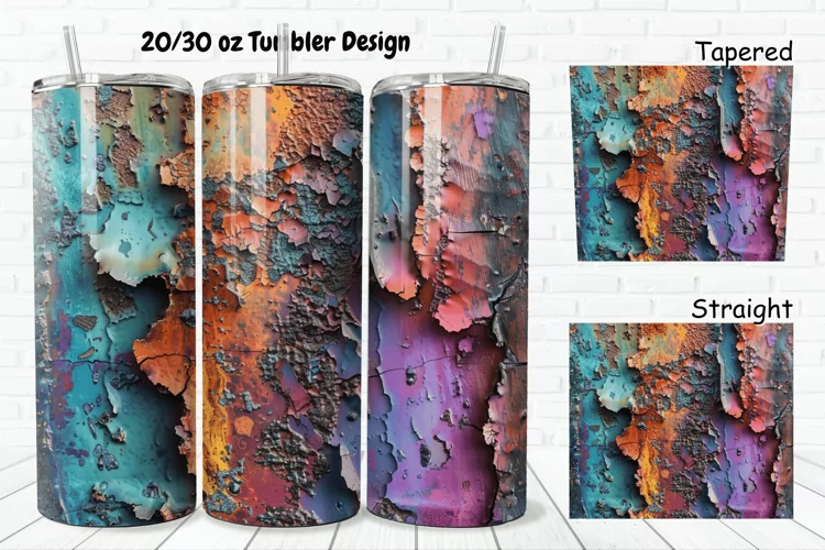 3D Corroded Metal Rust 20/30oz Skinny Tumbler