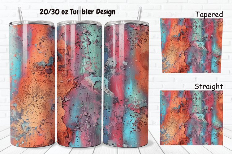 3D Corroded Metal Rust 20/30oz Skinny Tumbler example image 1