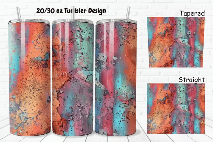 3D Corroded Metal Rust 20/30oz Skinny Tumbler