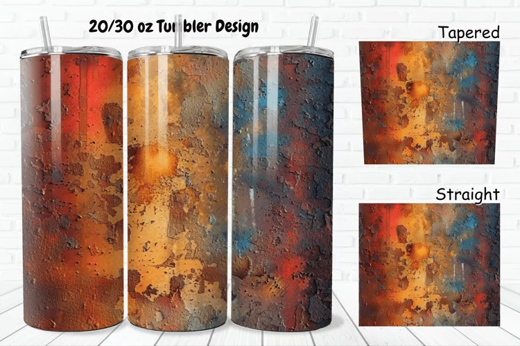 3D Corroded Metal Rust 20/30oz Skinny Tumbler