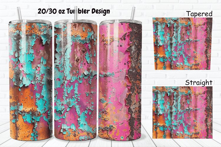 3D Corroded Metal Rust 20/30oz Skinny Tumbler example image 1