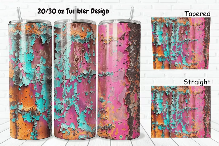 3D Corroded Metal Rust 20/30oz Skinny Tumbler