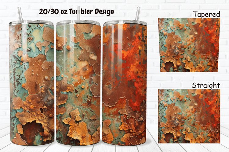 3D Corroded Metal Rust 20/30oz Skinny Tumbler example image 1