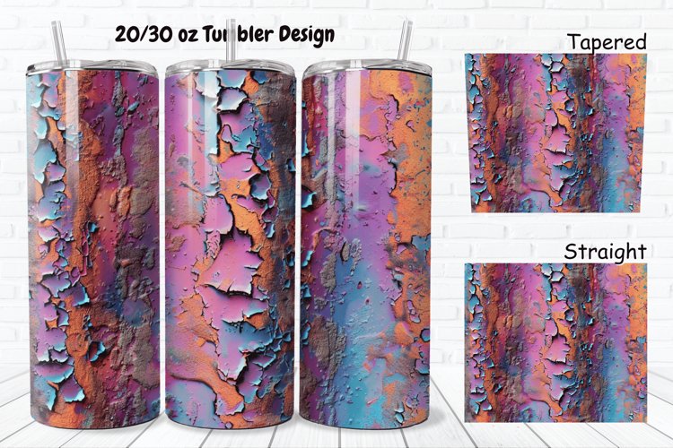 3D Corroded Metal Rust 20/30oz Skinny Tumbler example image 1