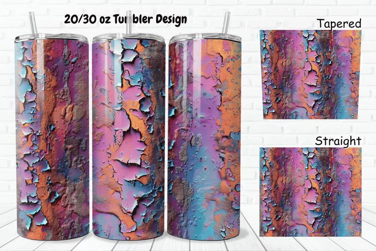 3D Corroded Metal Rust 20/30oz Skinny Tumbler